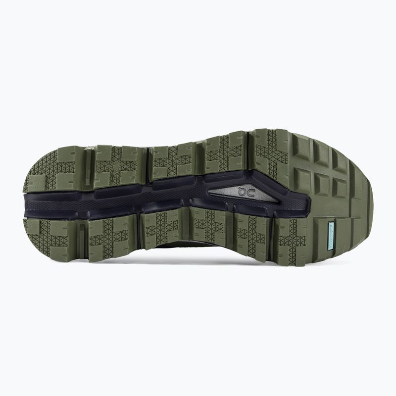 On Cloudtrax shoe sole view showing olive green outsole with navy midsole