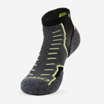 Experia Light Cushion Low-Cut Sock in black with neon green accent detailing