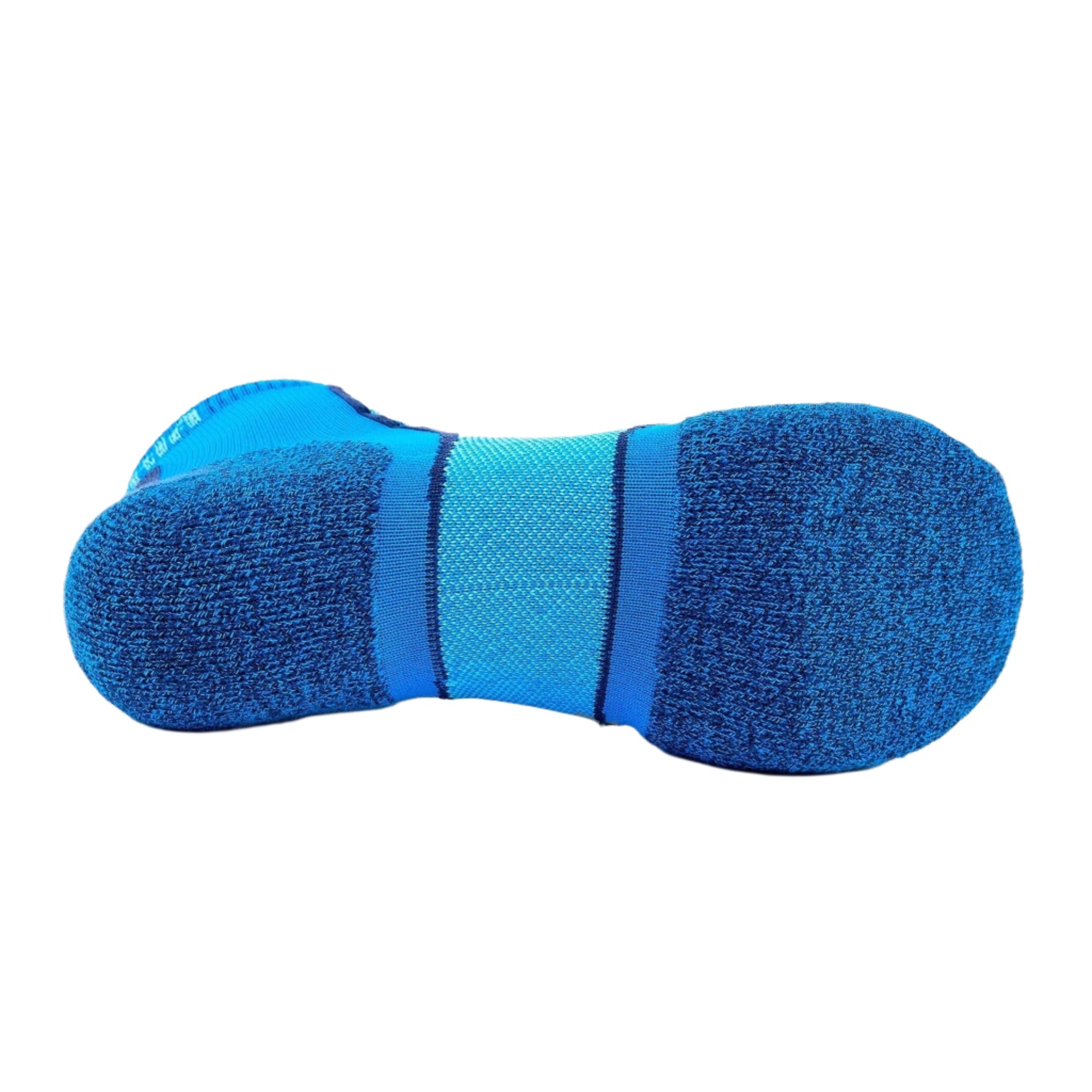 Experia Light Cushion Low-Cut Sock bottom view in royal blue with cushioned sole