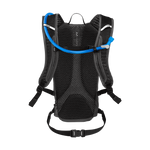 CamelBak Lobo 9 black hydration backpack with blue drinking tube and mesh panels