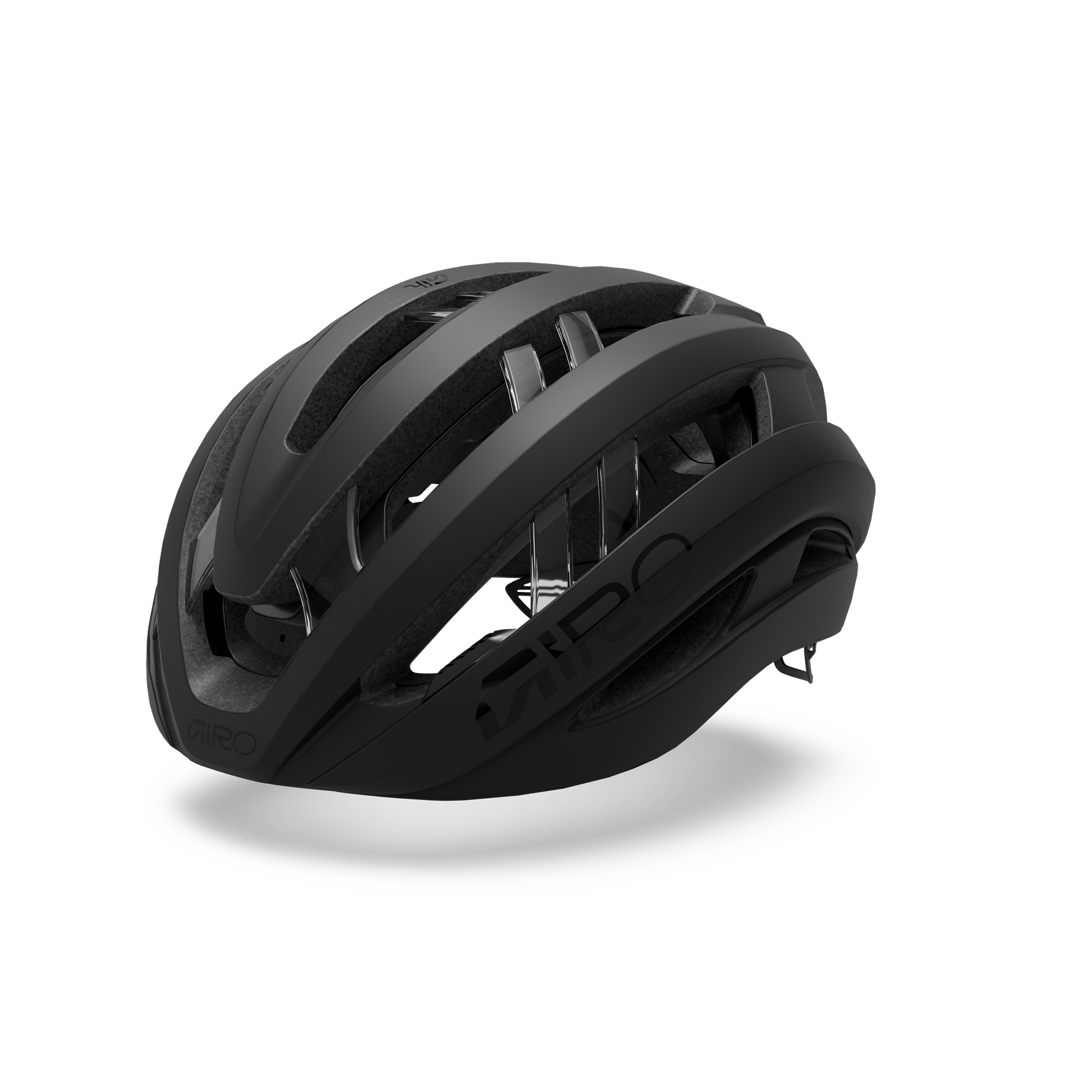 Giro Aether MIPS cycling helmet in matte black with aerodynamic design and ventilation channels