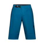 Fox Racing Defend mountain bike shorts in teal blue with buckle closure and Fox logo