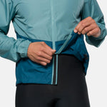 Pearl Izumi Quest Barrier Men's Jacket in Lapis blue with teal upper panel