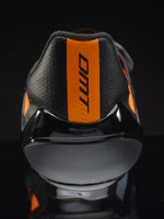 DMT KR2 road cycling shoes in black and fluo orange colorway with BOA dial closure system