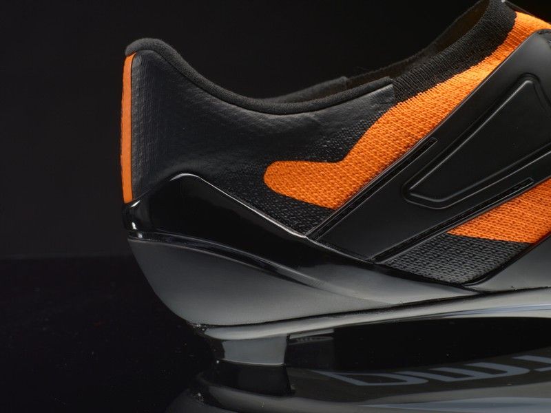 DMT KR2 road cycling shoe in black and fluo orange colorway with BOA closure system