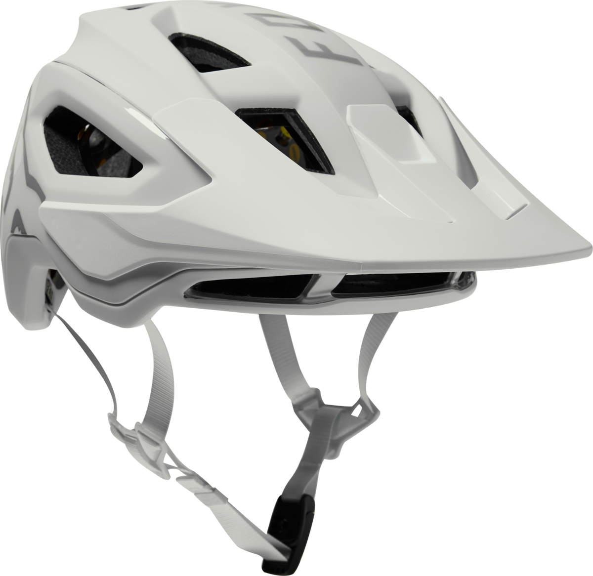 Fox Racing Speedframe Pro MTB helmet in white with extended visor and MIPS protection